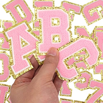 Pink Alphabet Letter Patches - DIY Fashion Accessories