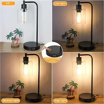 MAXvolador Industrial Table Lamps with USB Ports