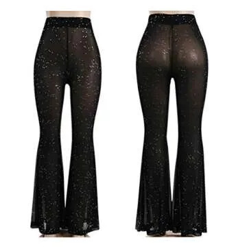 Women Rave Mesh Sheer Pants for Dance Festival Clubwear