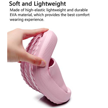 rosyclo Pillow Slippers for Women, Non-Slip Massage Foam Shower Bathroom Home Floor Thick Sole Quick Drying Cloud Cushion Womens Mens Sandals, Soft Comfortable Platform Open Toe Shoes