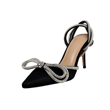 Stylish Arqa Rhinestone Bow Slingback Pumps for Women