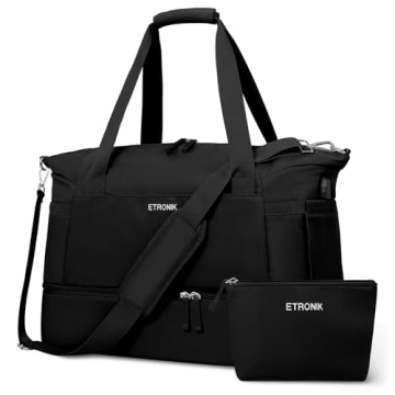 ETRONIK Weekender Gym Bag with USB Port & Shoe Compartment