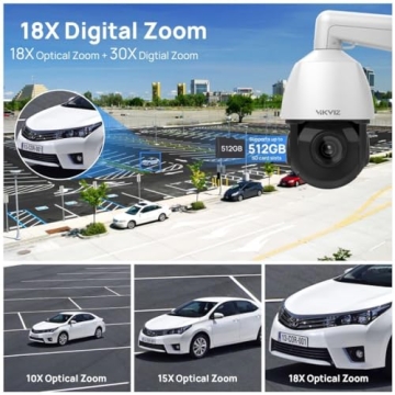 VIKVIZ 4K 8MP PTZ IP Camera with Night Vision and Auto Tracking