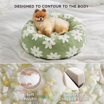 Lesure Donut Small Dog Bed Cozy Round Cat Bed