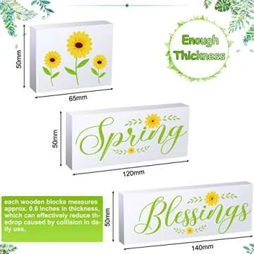 Queekay Spring Wooden Sign Set for Home Decoration