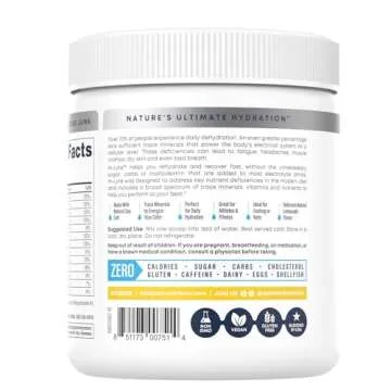 Hi-Lyte Lemonade Electrolyte Powder, Daily Hydration Supplement Drink Mix, 90 Servings | Sugar-Free, 0 Calories, 0 Carbs | No Maltodextrin. Gluten-Free | Supports Keto | Light Refreshing Flavor