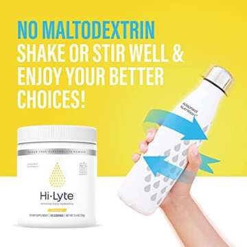 Hi-Lyte Lemonade Electrolyte Powder, Daily Hydration Supplement Drink Mix, 90 Servings | Sugar-Free, 0 Calories, 0 Carbs | No Maltodextrin. Gluten-Free | Supports Keto | Light Refreshing Flavor