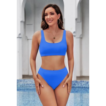 Pink Queen Women's High Waist Bikini – Bright Blue Swimwear