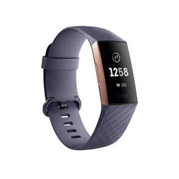 Fitbit Charge 3 Fitness Activity Tracker, Rose Gold/Blue Grey, Renewed (S & L Bands)