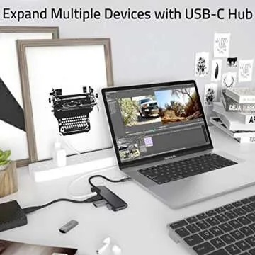 Syntech USB C Hub, 4-in-1 USB C to USB Adapter Type-C Charging, Thunderbolt 3 to USB 3.0 Multiport Adapter Compatible with MacBook Pro 2018/2017, New MacBook 12 inch, Dell XPS and More - Space Gray