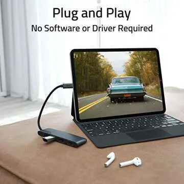 Syntech USB C Hub, 4-in-1 USB C to USB Adapter Type-C Charging, Thunderbolt 3 to USB 3.0 Multiport Adapter Compatible with MacBook Pro 2018/2017, New MacBook 12 inch, Dell XPS and More - Space Gray