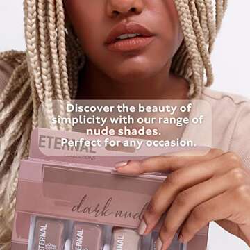 Eternal Nude Nail Polish Set for Women (DARK NUDES) - Brown Nail Polish Set for Girls | Lasting & Quick Dry Non Toxic Nail Polish Kit for Home DIY Manicure & Pedicure | Made in USA, 13.5mL (Set of 4)