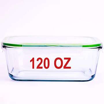 AGTRADE 120 oz Glass Food Storage Containers with Lids