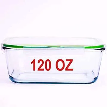 AGTRADE 120 oz Glass Food Storage Containers with Lids