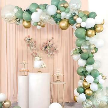 Sage Green Balloon Garland Kit - 128PCS for Events