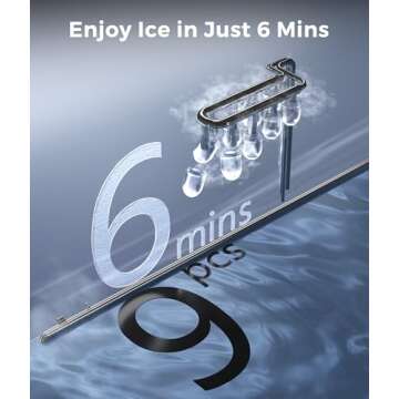 ecozy Ice Maker Countertop, 9 Cubes Ready in 6 Mins, 26 lbs per Day, Portable Ice Machine with Self-...