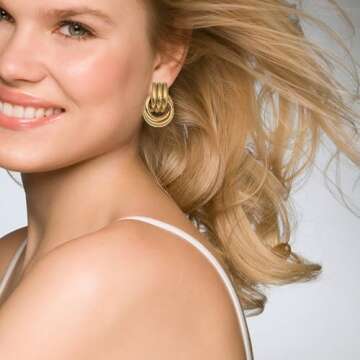 Gold Statement Earrings for Women Geometric Dangle Earrings Ginkgo Leaf Heart Flower Dangling Drop Earrings Gold Geometric Earrings for Women Prom Dress Jewerly 2024 (Q)