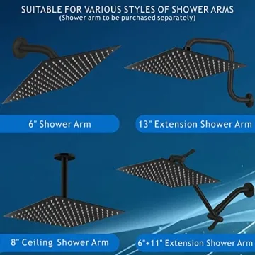 Voolan Rain Shower Head - Luxury 12" Stainless Steel