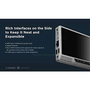 Seeed Studio reTerminal - Embedded Linux with Raspberry Pi CM4 and 5-Inch Multi-Touch Screen, Wireless Connectivity Linux Terminal Device for Home Assistant, Machine Learning and Edge AI.