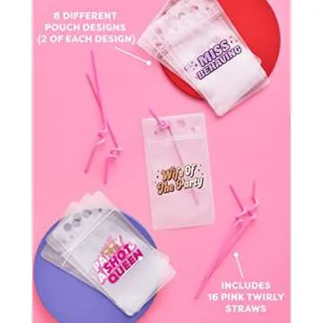 xo, Fetti Bachelorette Party Drink Pouches - 16 Pack