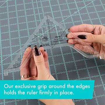 Creative Grids Machine Quilting Tool Chevy – CGRQTA7 – Made in USA, Non-Slip Grip Acrylic Quilting & Sewing Template Ruler for Free-Motion Quilt Patchwork Design on Domestic Sewing & Longarm Machines