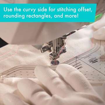 Creative Grids Machine Quilting Tool Chevy – CGRQTA7 – Made in USA, Non-Slip Grip Acrylic Quilting & Sewing Template Ruler for Free-Motion Quilt Patchwork Design on Domestic Sewing & Longarm Machines