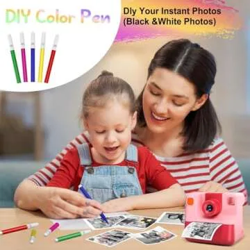 GREENKINDER Kids Camera Instant Print, Digital Camera, Selfie 1080P Video Camera with 32G TF Card, Toys Gifts for Girls Boys Aged 3-14 for Christmas/Birthday/Holiday (Pink)