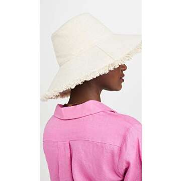 Hat Attack Women's Canvas Packable Hat, Solid Natural, Off White, One Size