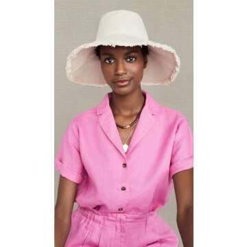 Hat Attack Women's Canvas Packable Hat, Solid Natural, Off White, One Size