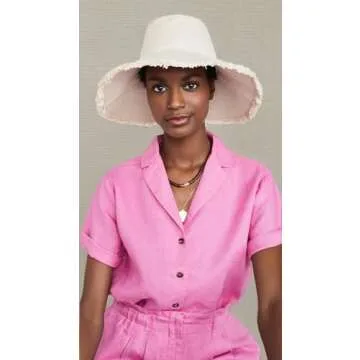 Hat Attack Women's Canvas Packable Hat, Solid Natural, Off White, One Size