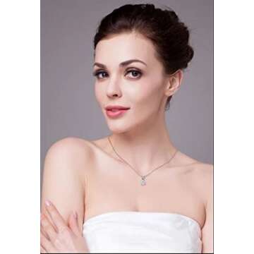 3.5 ct Diamond 18k White Gold Necklace 18" Real Gold Diamond Necklace Earrings 3.5 carat Diamond Sol...