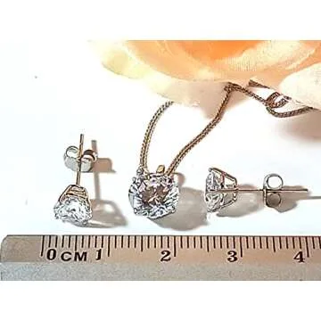 3.5 ct Diamond 18k White Gold Necklace & Earrings Set