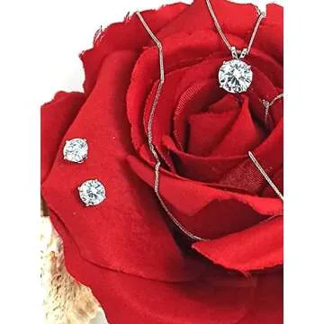 3.5 ct Diamond 18k White Gold Necklace & Earrings Set