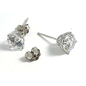 3.5 ct Diamond 18k White Gold Necklace 18" Real Gold Diamond Necklace Earrings 3.5 carat Diamond Solitaire Jewelry for women SOLID GOLD 18k HANDMADE Diamond Jewellery set Valentine Jewelry for Her