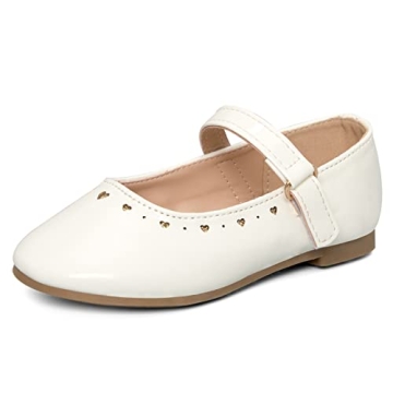 K KomForme Girl's Ballet Flats Non-Slip Soft Mary Jane Walking Party Dress Shoes for Toddler/Little ...