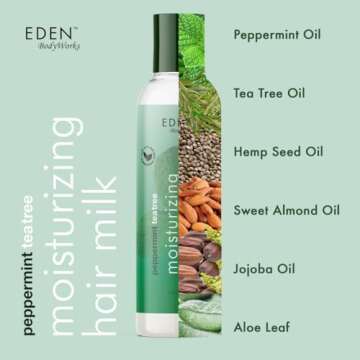 EDEN BodyWorks Peppermint Tea Tree Hair Milk | 8 oz | Moisturize, Nourish, & Refresh Hair and Scalp ...