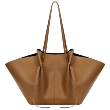 YFGBCX Luxury Leather Tote Bag for Women - Trendy Top Handle Hobo Handbag