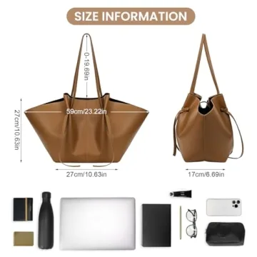 YFGBCX Luxury Leather Tote Bag Women Trendy Hobo Handbag