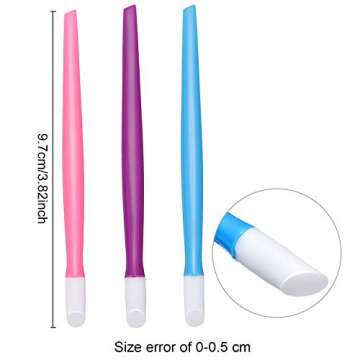 BBTO 30 Pcs Rubber Cuticle Pusher Silicone Cuticle Pusher Small Plastic Handle Tipped Sticks Mini Nail Cleaner Colored Nail Art Tool for Men and Women(Assorted Colors)