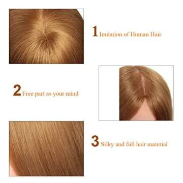 20 Inch Mannequin Head Hair Styling 60% Human Hair Training Head Manikin Cosmetology Doll Head Hair Hairdressing training model with clamp Golden Color