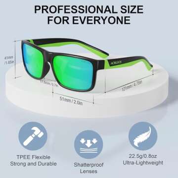 ACBLUCE Kids Polarized Sunglasses Boys Girls Child Teen Youth Sport TPEE Unbreakable Frame with Adju...