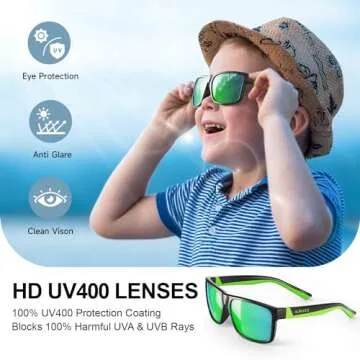 ACBLUCE Kids Polarized Sunglasses Boys Girls Child Teen Youth Sport TPEE Unbreakable Frame with Adjustable Strap for Age 6-12