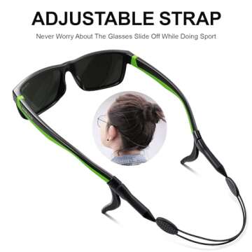 ACBLUCE Kids Polarized Sunglasses Boys Girls Child Teen Youth Sport TPEE Unbreakable Frame with Adjustable Strap for Age 6-12