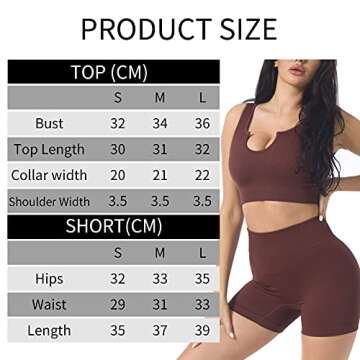 Seamless Workout Sets for Women 2 Piece Yoga Outfits Ribbed High Waist Leggings with Sports Bra Gym Set.JNINTH