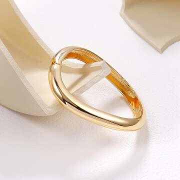 Elegance 11 designs Gold Cuff Bangle Bracelets For Women Chunky Trendy Hinged Cuff Open Wide Gold Bracelet Irregular Minimalist Jewelry Gift