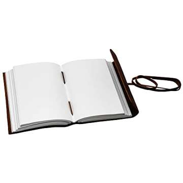 Heart Leather Journal for Women - Handmade Leather Bound Journal Notebook with Embossed Heart Cover - Love Journal for Daily Drawing & Sketching - Perfect 7 x 5 Inches Size for Travel or Writing