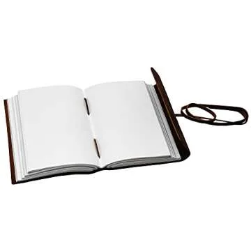 Heart Leather Journal for Women - Handmade Leather Bound Journal Notebook with Embossed Heart Cover - Love Journal for Daily Drawing & Sketching - Perfect 7 x 5 Inches Size for Travel or Writing