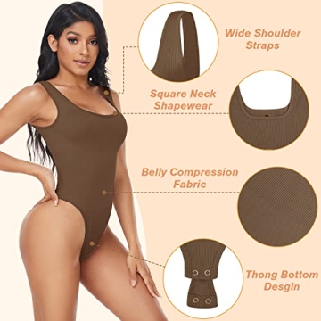 TDIFFUN 3 Piece Shapewear Bodysuit for Women