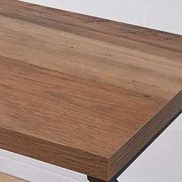 HSH Minimalist PC Desk, Industrial Home Office Desk, Sturdy Wood and Metal Desk, Rustic Vintage Oak 55 Inch Work Study Writing Desks Computer Table for Living Room Bedroom