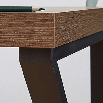 HSH Minimalist PC Desk, Industrial Home Office Desk, Sturdy Wood and Metal Desk, Rustic Vintage Oak 55 Inch Work Study Writing Desks Computer Table for Living Room Bedroom